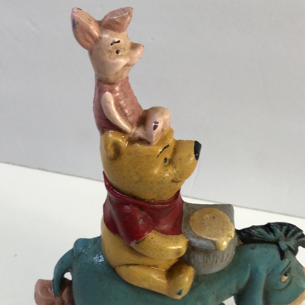 Vintage Winnie The Pooh, Piglet and Eeyore Cast Iron Door Stop - Picture 3 of 10